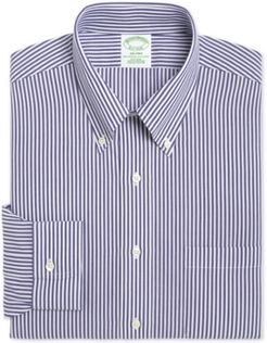 Milano Extra-Slim Fit Non-Iron Broadcloth Blue Bengal Stripe Dress Shirt
