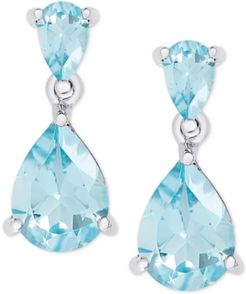 Blue Topaz Double Drop Earrings (2-1/2 ct. t.w.) in Sterling Silver