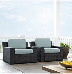 Beaufort 2 Piece Outdoor Wicker Seating Set With Mist Cushion - 2 Outdoor Wicker Chairs