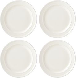 new york Set of 4 Sculpt Stripe Cream Dinner Plates