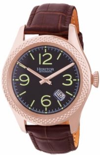 Automatic Barnes Rose Gold & Brown Leather Watches 44mm