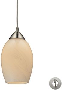 Favela 1 Light Pendant in Satin Nickel Includes An Adapter Kit To Allow for Easy Conversion of A Rec