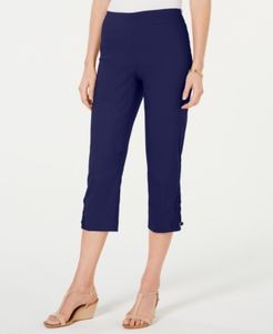 Crochet-Lace Applique Capri Pants, Created for Macy's