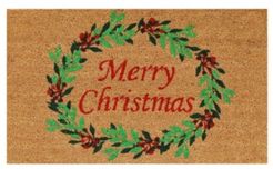 Christmas Wreath 17" x 29" Coir/Vinyl Doormat Bedding