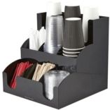 9 Compartment Coffee/ Tea Condiment and Accessories Storage Organizer, Home or Office