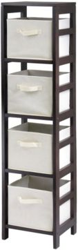 Capri 4-Section N Storage Shelf with 4 Foldable Fabric Baskets