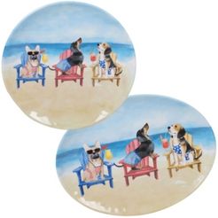 Hot Dogs Melamine 2-Pc. Platter Set - Round and Oval