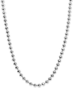 Beaded 18" Chain Necklace in Sterling Silver
