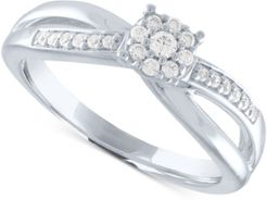 Diamond Cluster Promise Ring (1/6 ct. t.w.) in Sterling Silver