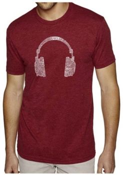 Mens Premium Blend Word Art T-Shirt - Headphones - Music Genres