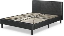 Jade Faux Leather Upholstered Platform Bed / Wood Slat Support, King