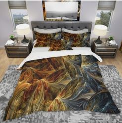 Designart 'Molten Gold Abstract' Modern and Contemporary Duvet Cover Set - Twin Bedding