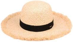 Angela & William Raffia Straw Raw Edge Floppy Hat