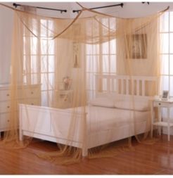 Cottonloft Palace 4-Post Bed Sheer Mosquito Net Panel Canopy