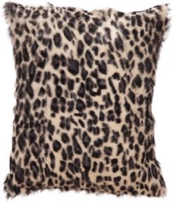 Spotted Goat Fur Pillow Leopard 18" x 18"