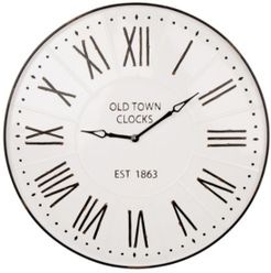 Oversized Farmhouse Metal Enamel Wall Clock