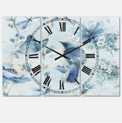 Traditional 3 Panels Metal Wall Clock