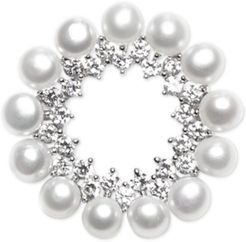 Cultured Freshwater Pearl (5mm) & Cubic Zirconia Pin in Sterling Silver