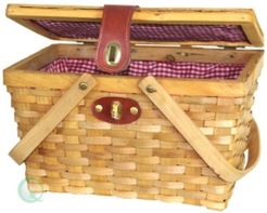 Picnic Basket with Plaid Lining