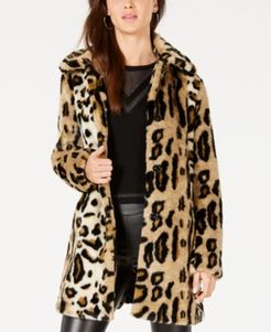 Leopard-Print Faux-Fur Coat