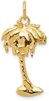 Palm Tree Charm in 14k Yellow Gold