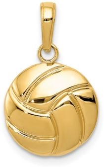 Volleyball Pendant in 14k Yellow Gold