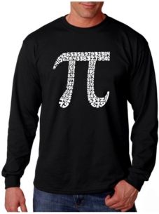 Word Art Long Sleeve T-Shirt - 100 Digits of Pi