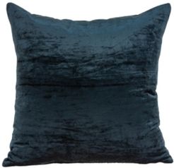 Kyan Transitional Dark Blue Solid Pillow Cover with Polyester Insert