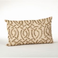 Beaded Design Feather Filled Throw Pillow, 12" x 20"