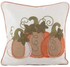 Patchwork Pumpkin Design Polyester Filled Throw Pillow, 18" x 18"