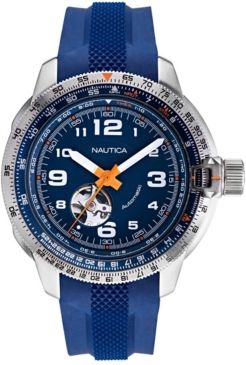 Mission Bay Automatic Blue, Orange Silicone Strap Watch Box Set 46mm