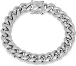 Stainless Steel Miami Cuban Chain Link Style Bracelet with 12mm Box Clasp Bracelet