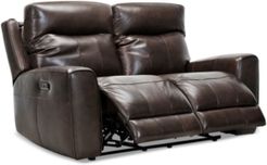 Bitola 61" Leather Dual Power Loveseat, Created for Macy's