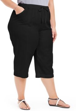 Plus Size Button-Cuff Capri Pants, Created for Macy's