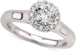 Gia Certified Diamond Halo Engagement Ring (3/4 ct. t.w.) in 14k White Gold