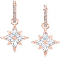 Rose Gold-Tone Crystal Star Convertible Mini Hoop Earrings