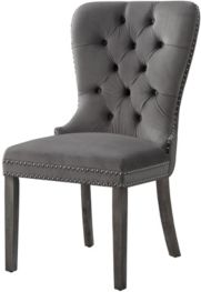 Brielle Upholstered Tufted Dining Chair with Nailheads and Ring Handle Set of 2