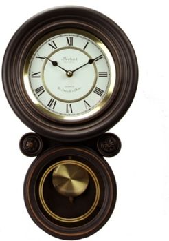 Clock Collection Contemporary Round Wall Clock with Pendulum