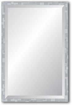Reveal Millennium Geometric Silver Beveled Wall Mirror