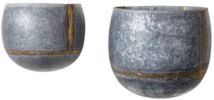 Silver and Gold Metal Wall Planters, Set of 2
