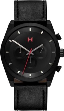 Chronograph Ember Black Element Black Leather Strap Watch 44mm