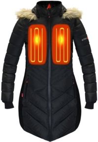 5V Battery Heated Long Puffer Jacket with Hood