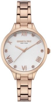 Rose Gold Stainless Steel Bracelet Watch, 34mm