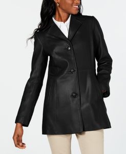 Button-Up Leather Coat