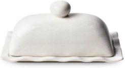 by Laura Johnson Signature White Ruffle Domed Butter Dish