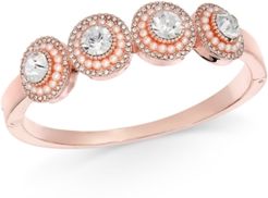 Crystal & Imitation Pearl Cluster Bangle Bracelet, Created for Macy's