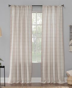 Castille 54" x 84" Farmhouse Plaid Semi-Sheer Curtain Panel