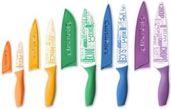 10-Pc. Ceramic-Coated Printed Cutlery Set with Blade Guards