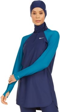 Colorblocked Long-Sleeve Swim Tunic Women's Swimsuit