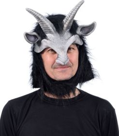 Cute Black Satyr Headpiece Latex Adult Costume Mask One Size